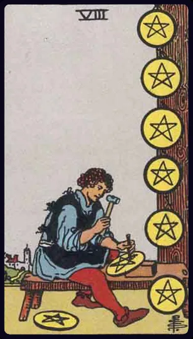 Tám Tiền (Eight of Pentacles)