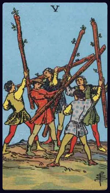 Năm Gậy (Five of Wands)